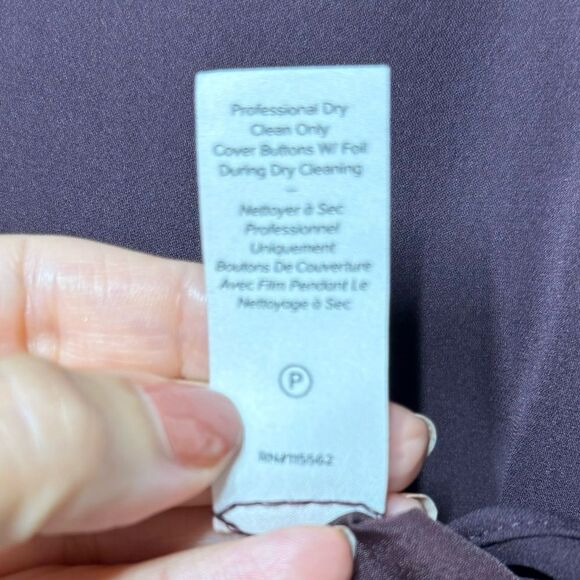 Cinq a Sept Sia Choker Ruffled Silk Blouse in Burgundy XS NWOT - Picture 9 of 11